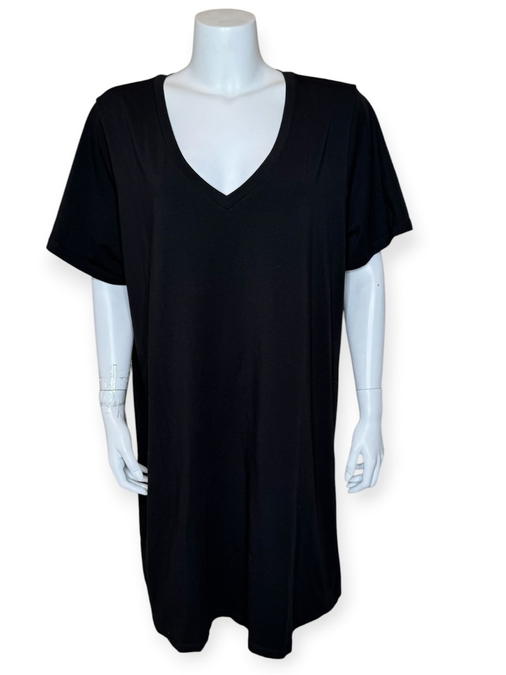 Universal Standard Tesino T-Shirt Dress L 22-24 Black A-line Cotton